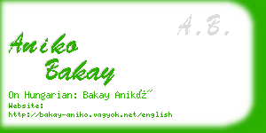 aniko bakay business card